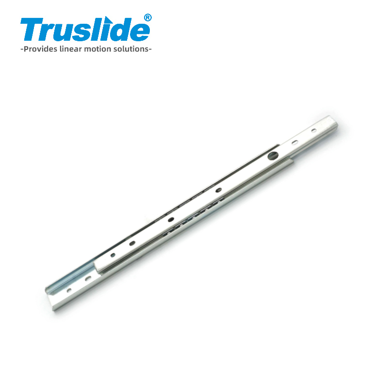 冷轧钢材质双向9.6mm厚27mm宽轻载滑轨 最大承载35KG 用于办公设备，工业电子设备，医疗设备和汽车部分