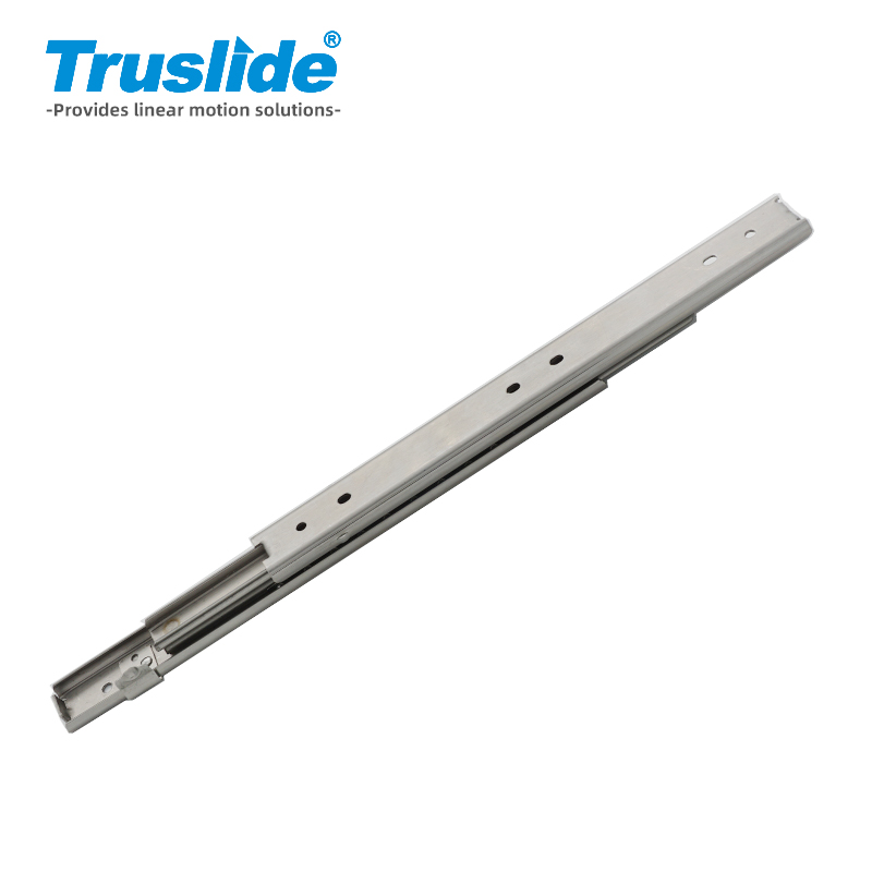 不锈钢304材质带锁19mm厚27mm宽轻载滑轨 最大承载40KG 用于办公设备，工业电子设备，医疗设备和汽车部分