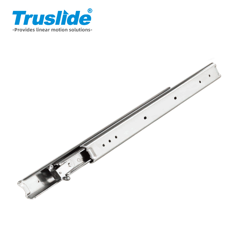 冷轧钢材质19mm厚35mm宽滚轮双向中载 滑轨最大承载65KG 用于办公设备，工业电子设备，医疗设备和汽车部分