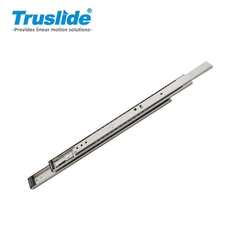 不锈钢304材质带锁19mm厚35mm宽中载滑轨 最大承载65KG 用于办公设备，工业电子设备，医疗设备和汽车部分