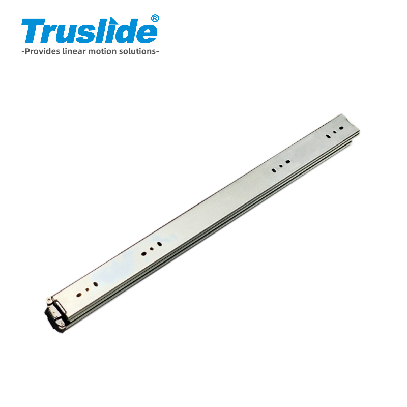 冷轧钢材质32mm厚48mm宽滚轮双向重载滑轨 最大承载80KG 用于办公设备，工业电子设备，医疗设备和汽车部分