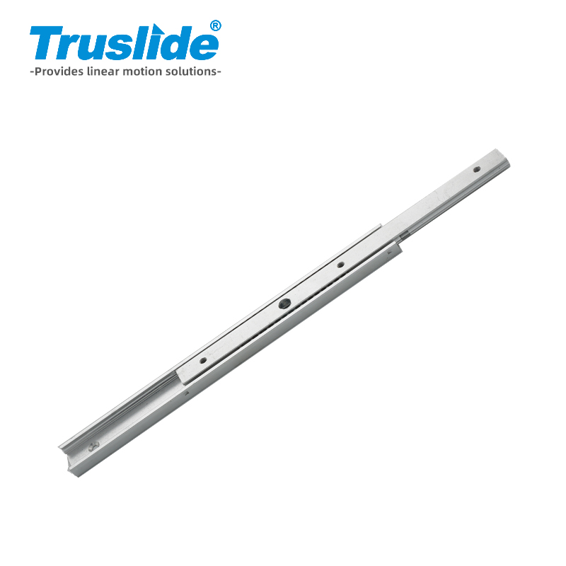 铝合金材质8mm厚20mm宽轻载滑轨 最大承载15KG 用于办公设备，工业电子设备，医疗设备和汽车部分