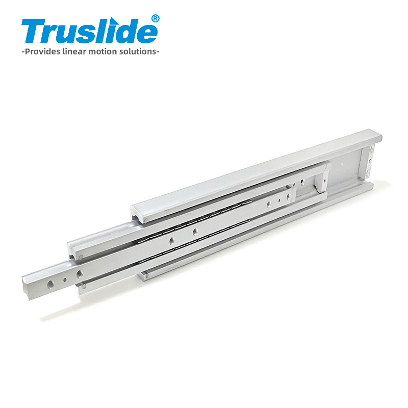 铝合金材质27mm厚80mm宽重载滑轨 最大承载300KG 用于办公设备，工业电子设备，医疗设备和汽车部分